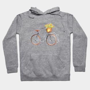 Enjoy The Ride Vintage Bicycle with Sunflower Basket Hoodie